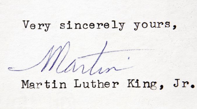 Pictured: a detail from a Dec. 20, 1960 letter Martin Luther King wrote to entertainer Sammy Davis Jr. thanking him for his support in his Civil Rights work. The two-page letter sold for $10,158 in 2006 but could command upwards of $15,000 today.